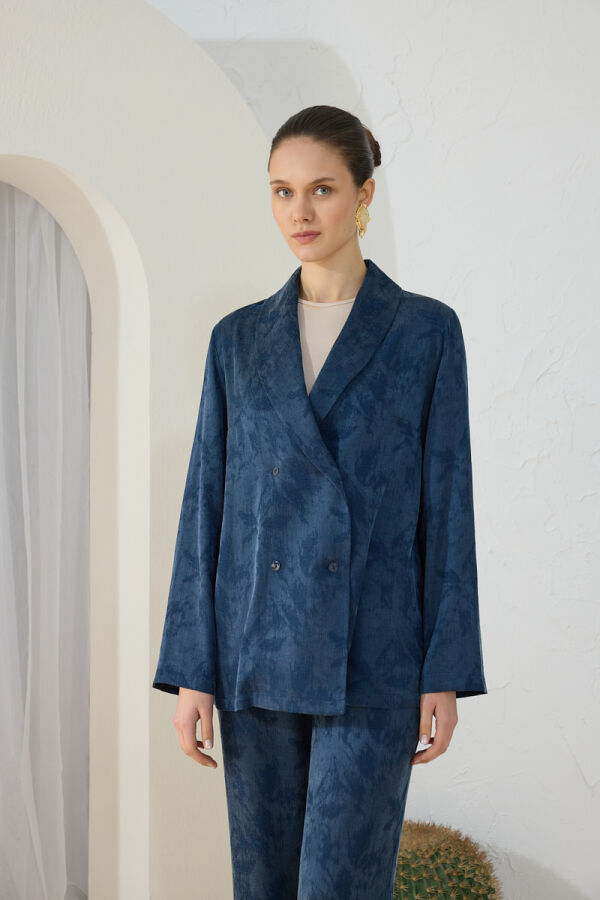 Lacivert Kruvaze Kapama Tunik - Aker (1)