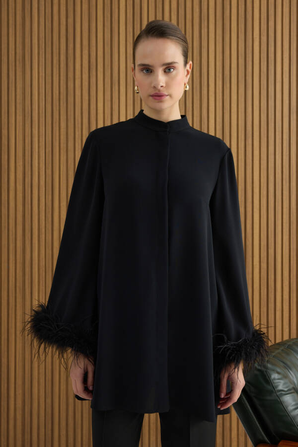 Siyah Şerit Tüylü Tunik - Aker (1)