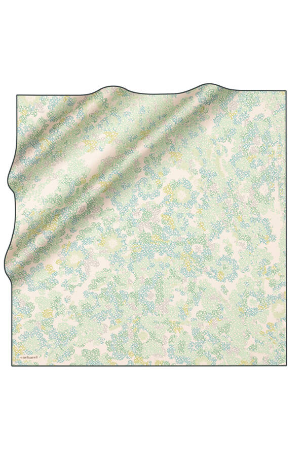 Su Yeşili 90X90 İpek Twill Eşarp - Cacharel