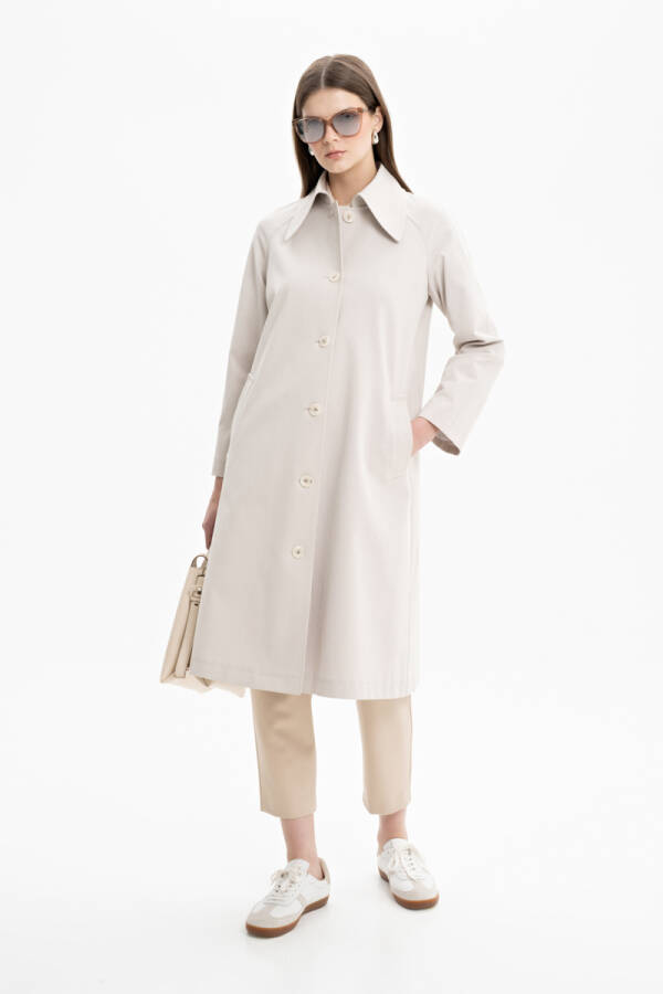 Taş Reglan Kesim Astarlı Trençkot - Aker (1)